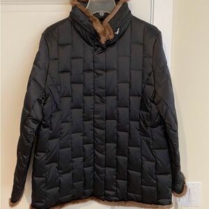 Anne Klein Down Puffer Coat/Mink trim, size L